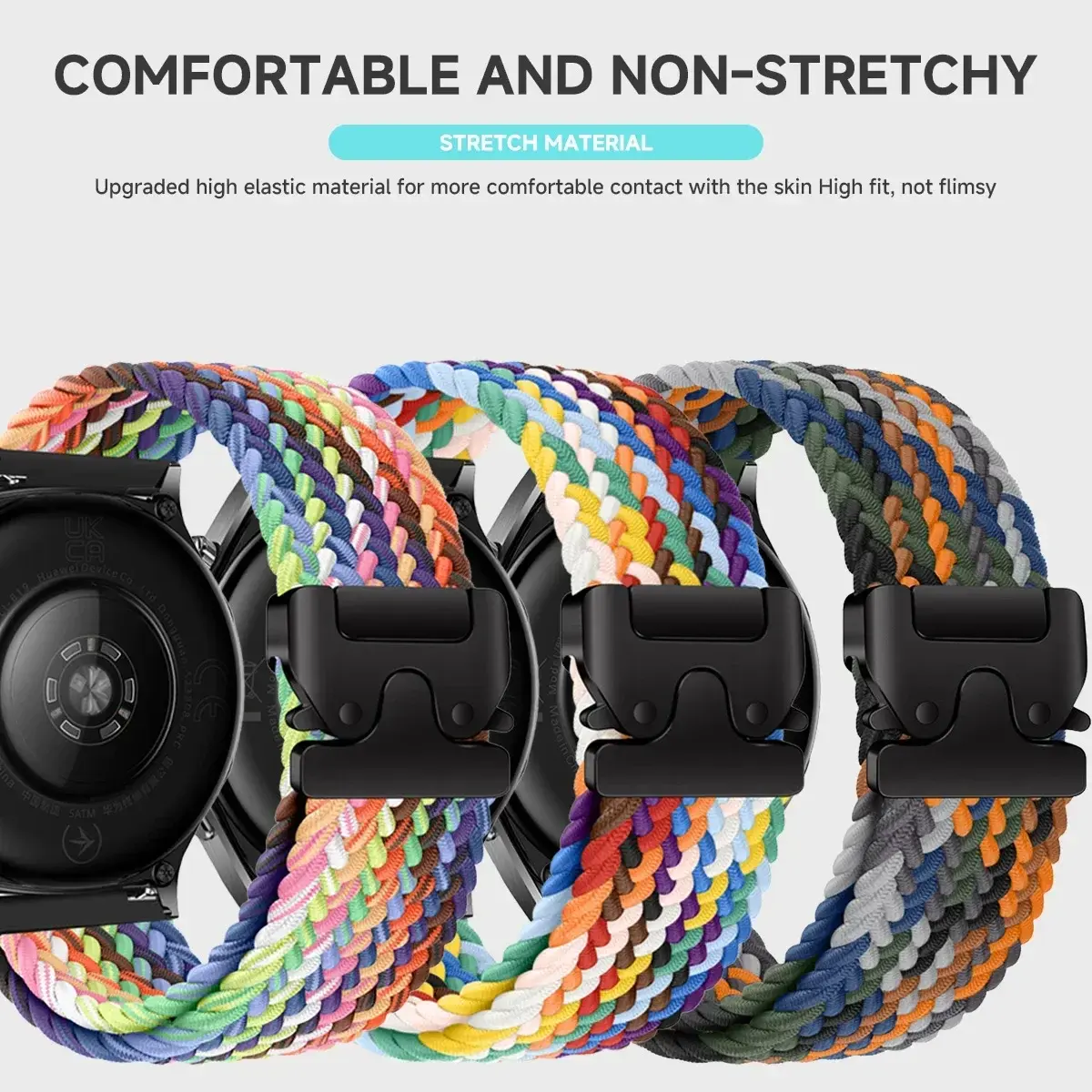Braided Solo Loop bracelet For Huawei Watch GT5/4/3Pro 46mm 4/3 Pro Huawei Ultimate Band For Amazfit Balance GTR 4/3/2 47mm