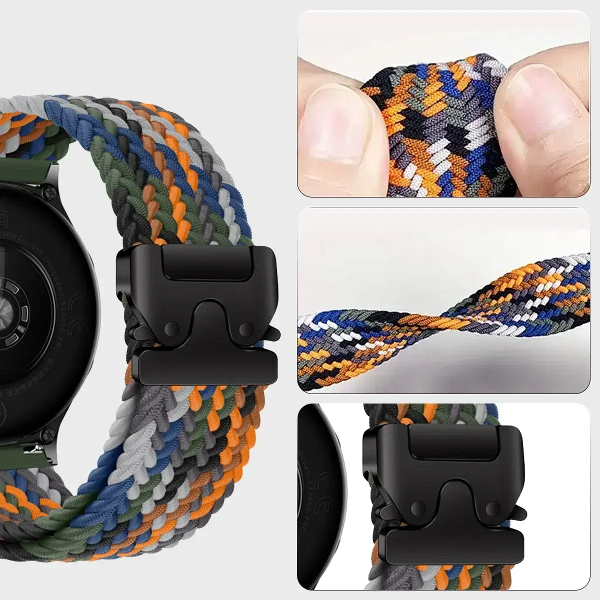 Braided Solo Loop bracelet For Huawei Watch GT5/4/3Pro 46mm 4/3 Pro Huawei Ultimate Band For Amazfit Balance GTR 4/3/2 47mm