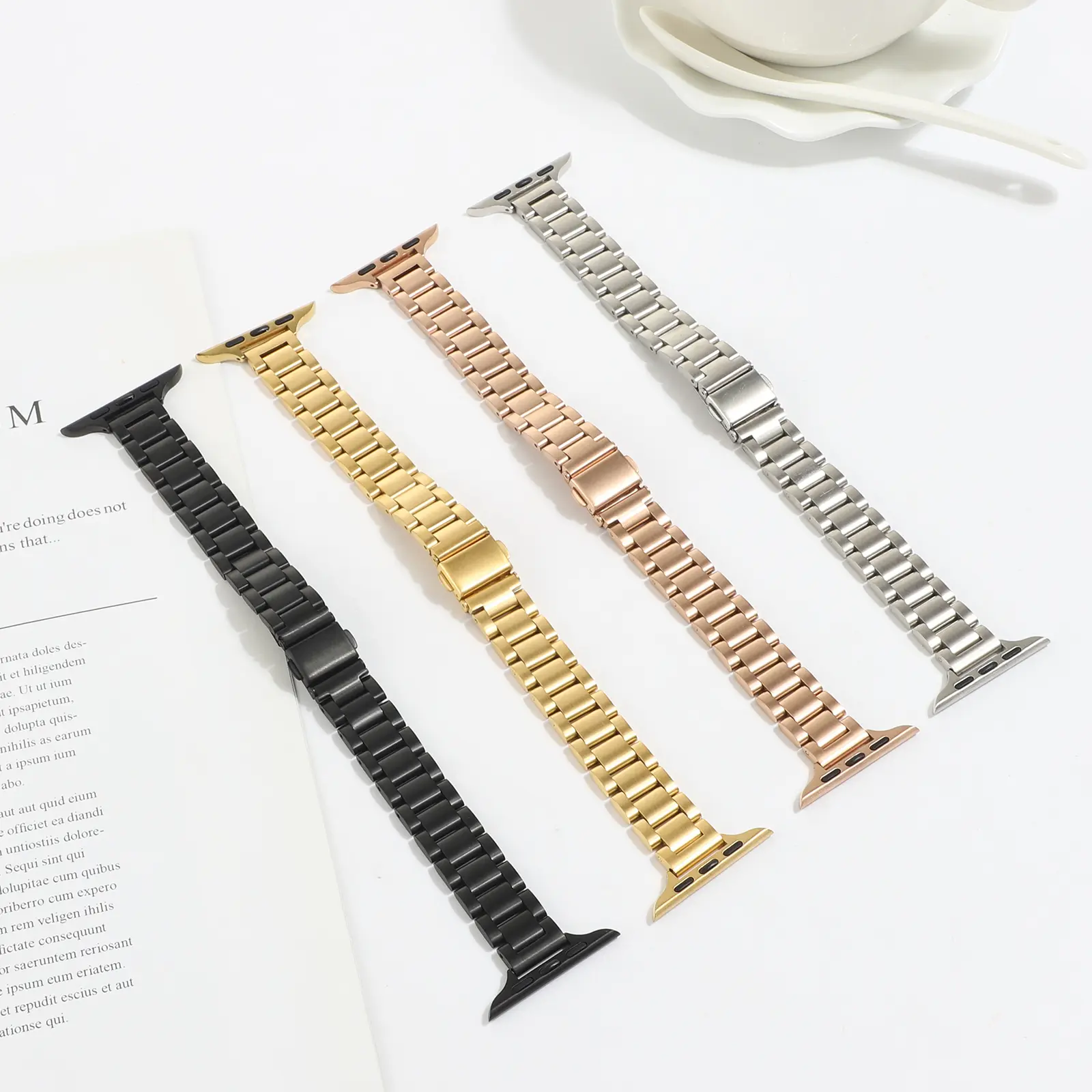 Stainless Steel Link Bracelet for Apple Watch Band 6 7 8 9 SE 49mm 41mm 40mm 45mm 38mm Women Slim Strap iWatch 5 4