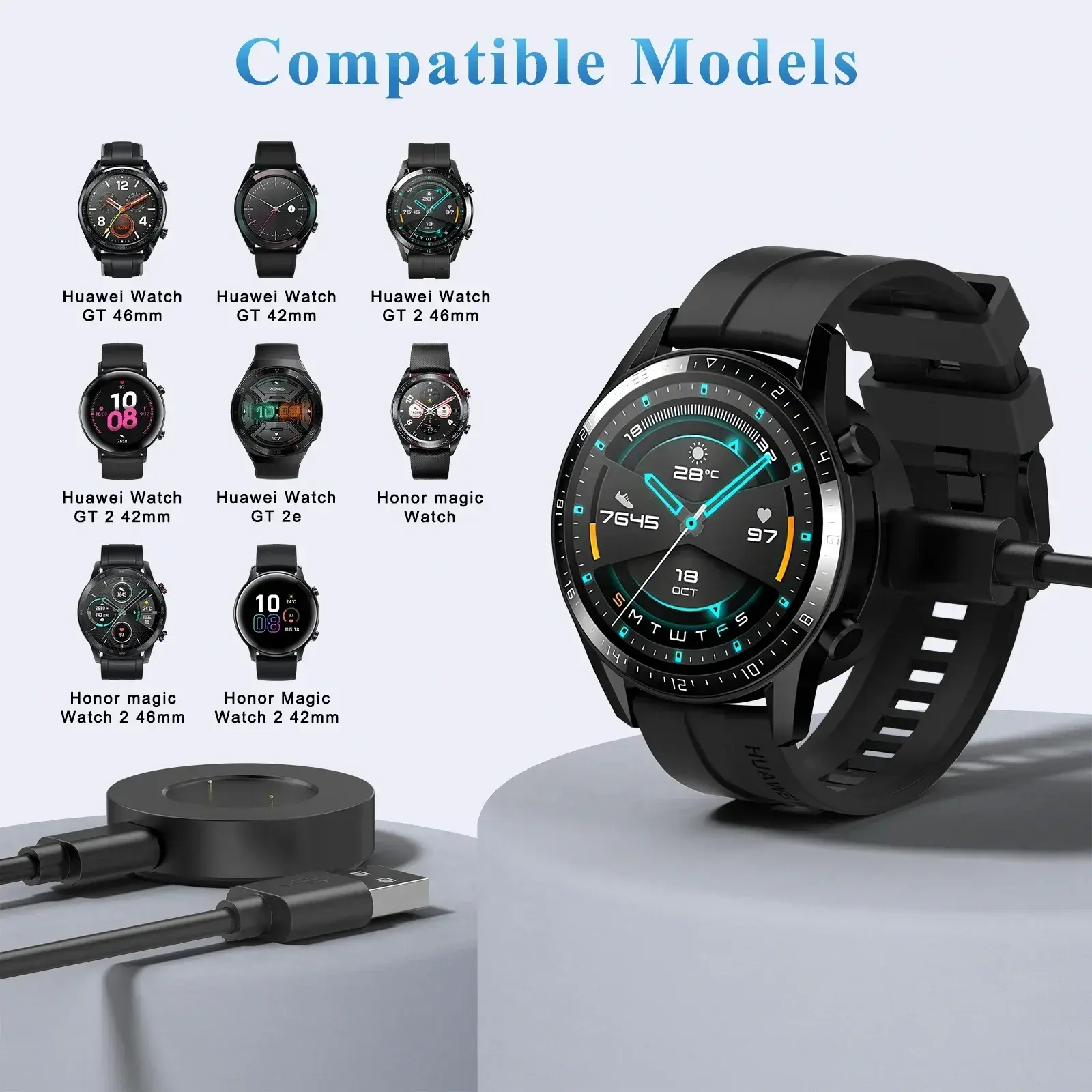 Watch Charging Single Head For Huawei Watch GT/GT2 46mm 42mm GT 2e  Charger Head Charging Dock For Honor Magic Watch2 46mm 42mm