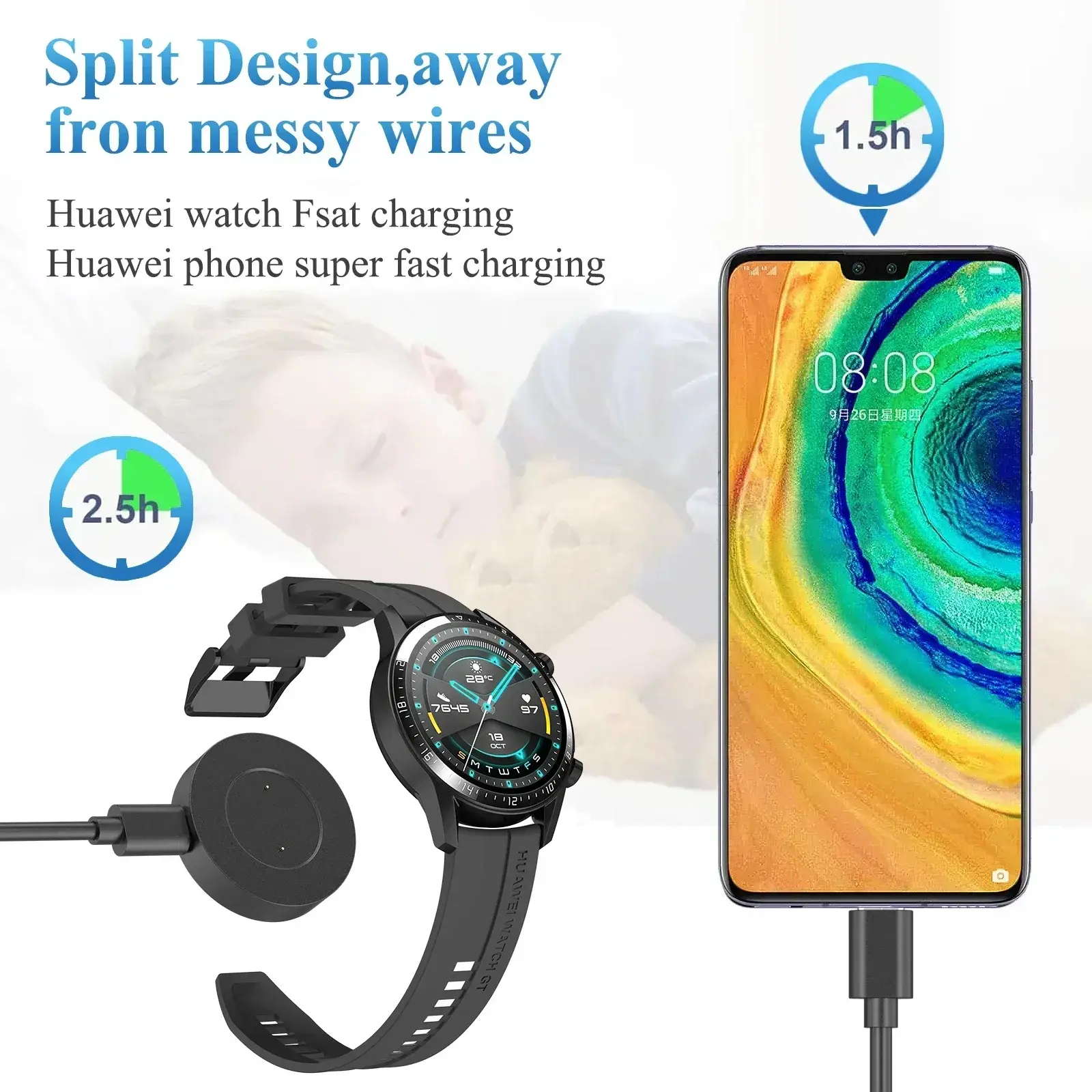 Watch Charging Single Head For Huawei Watch GT/GT2 46mm 42mm GT 2e  Charger Head Charging Dock For Honor Magic Watch2 46mm 42mm