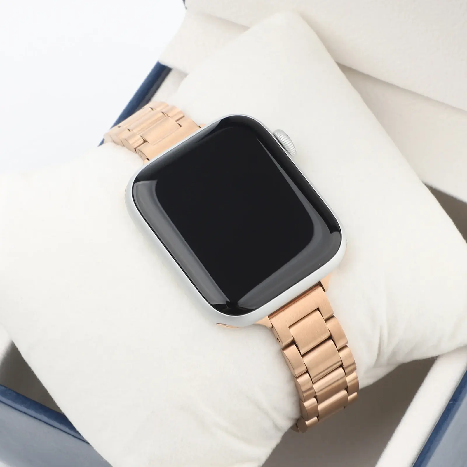 Stainless Steel Link Bracelet for Apple Watch Band 6 7 8 9 SE 40mm 41mm 44mm 45mm 49mm Women Slim Strap for iWatch Accessories