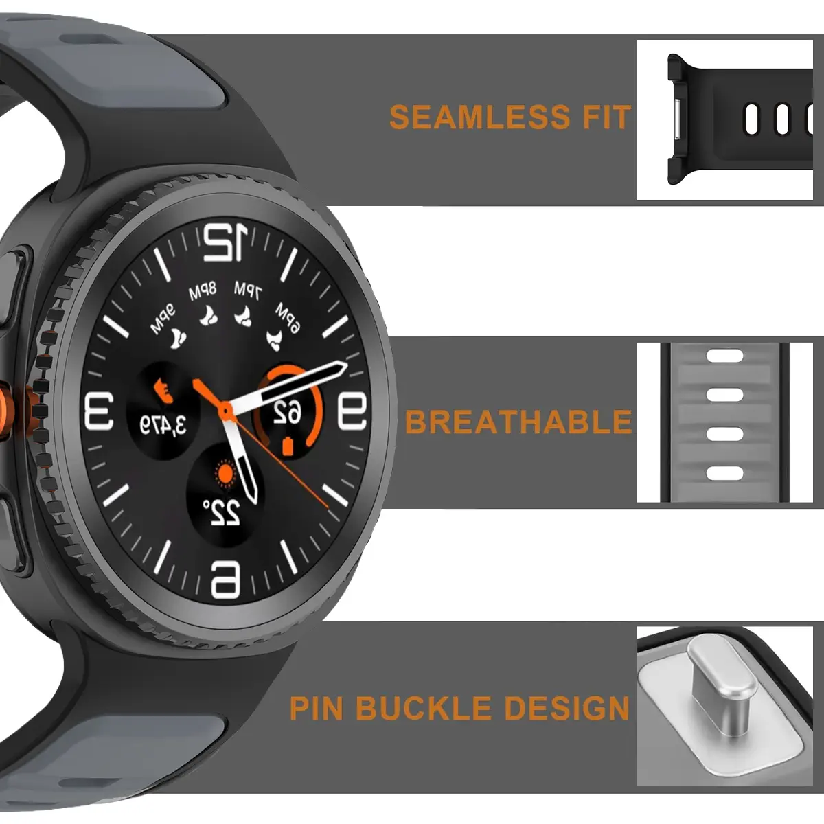 Strap for Samsung Galaxy Watch 8 40mm 44mm/Watch 8 Classic Smartwatch Men Women Silicone Band for Galaxy Watch8 40 44mm Correa