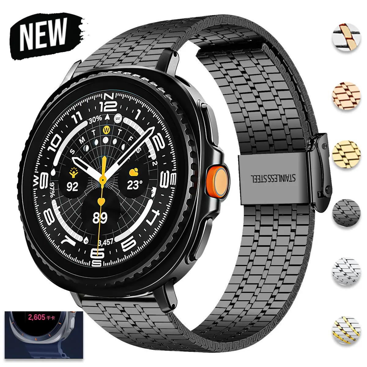 Metal Band for Samsung Galaxy Watch 8 40mm 44mm Ultra 2 Correa Stainless Steel Strap for GALAXY Watch 8 Classic luxury Watchband