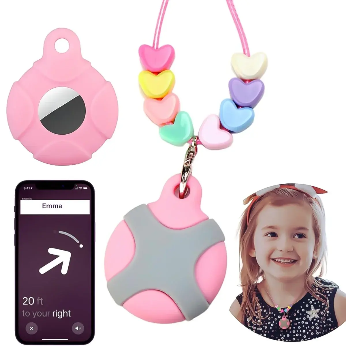 Waterproof AirTag Holder Keychain Ring- Anti-Scratch Accessories Protective Case Cover for Kids, Luggage, Wallet, and Dog Collar