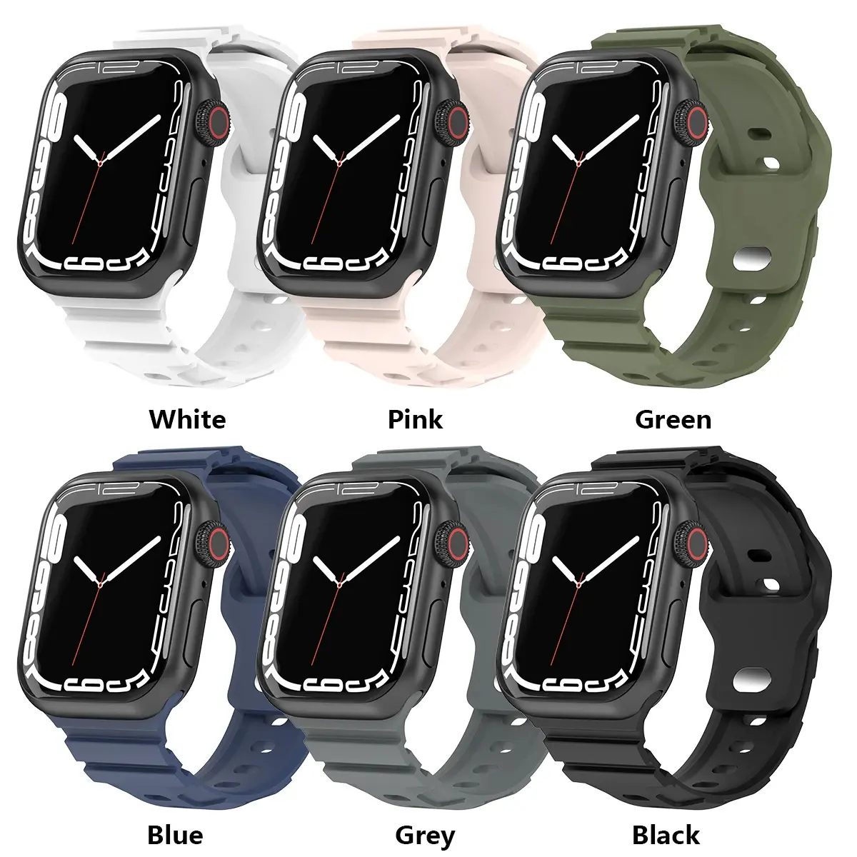 Silicone Sport Band for Apple Watch Ultra 2 49mm 9 8 7 45mm 41mm Breathable Strap for IWatch Series 7 3 4 5 6 Se 40mm 44mm 42mm