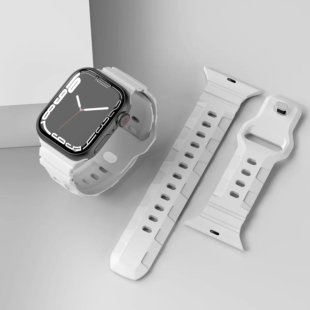 Silicone Sport Band for Apple Watch Ultra 2 49mm 9 8 7 45mm 41mm Breathable Strap for IWatch Series 7 3 4 5 6 Se 40mm 44mm 42mm
