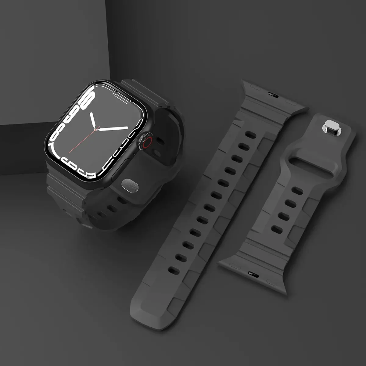 Silicone Sport Band for Apple Watch Ultra 2 49mm 9 8 7 45mm 41mm Breathable Strap for IWatch Series 7 3 4 5 6 Se 40mm 44mm 42mm