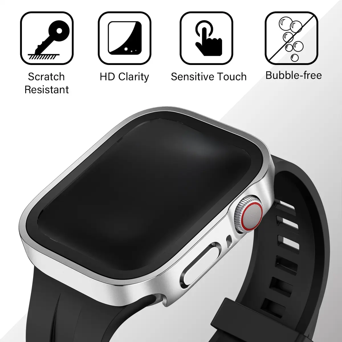 Case For apple watch ultra 49mm 10 9 8 7 6 5 Aluminum alloy+PC Cover for iwatch 44 45 46 42mm Tempered Glass Screen Protector