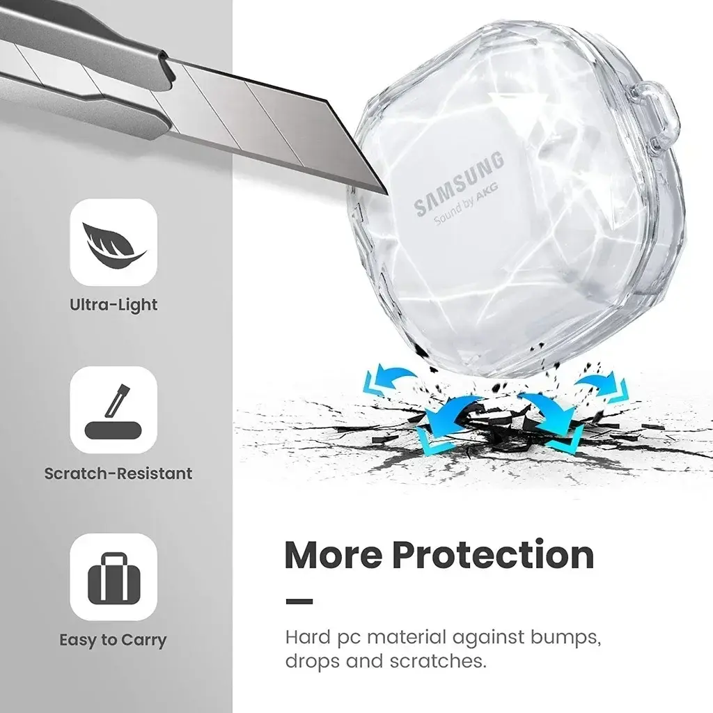 Clear Case For Samsung Galaxy Buds2 Pro / Galaxy Buds FE / Galaxy Buds 2 / Galaxy Buds Pro/ Galaxy Buds Live with Keychain