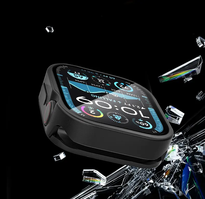 Case For apple watch ultra 49mm 10 9 8 7 6 5 Aluminum alloy+PC Cover for iwatch 44 45 46 42mm Tempered Glass Screen Protector