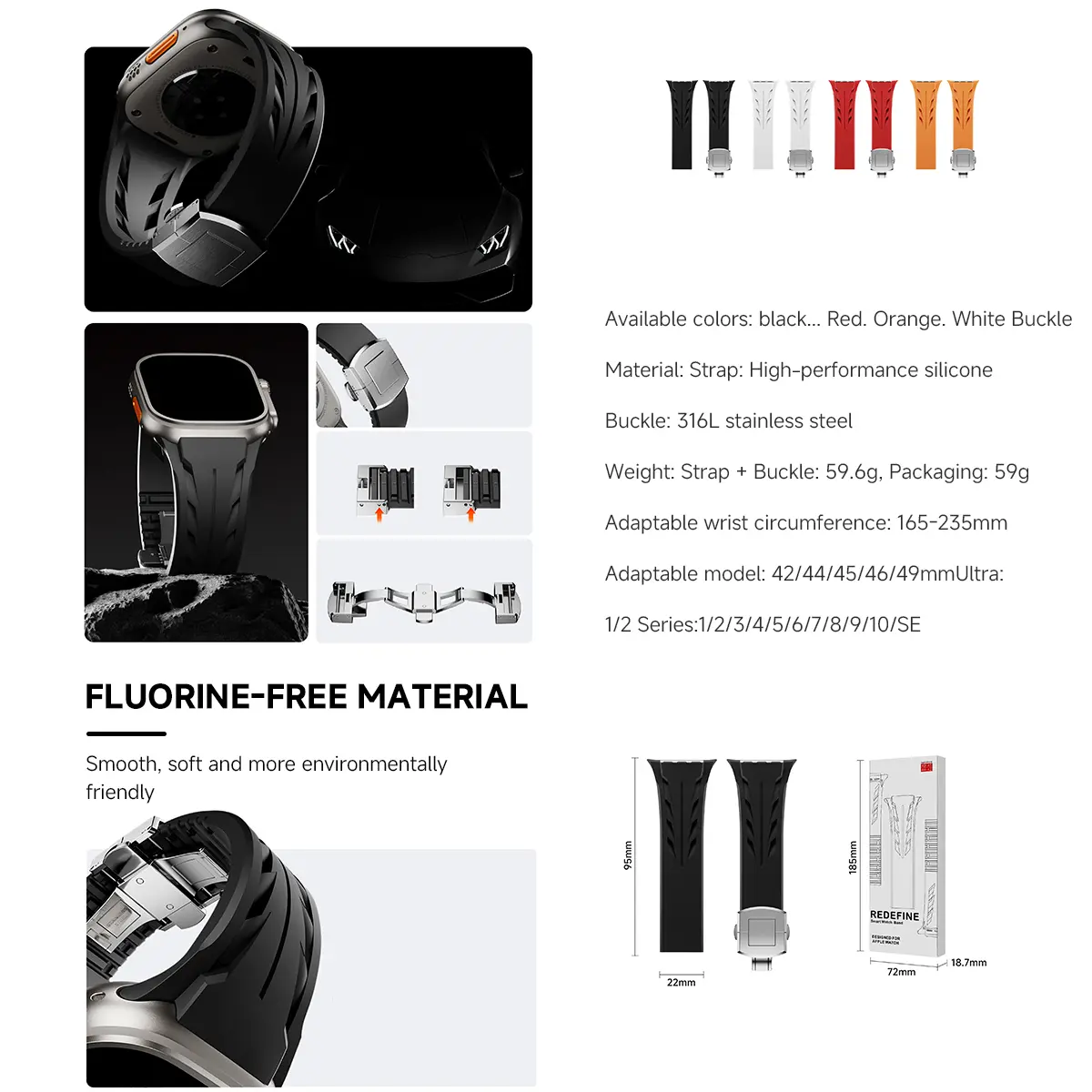 Silicone Sports Band for Apple Watch Ultra 2 49mm 9 8 7 46 45mm 44 42mm Premium Bracelet for Iwatch Series 6 5 4 3 Se Accessorie