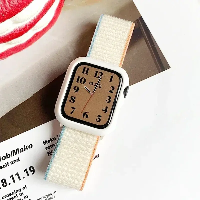 Nylon Strap for Apple Watch Band Ultra 2 49mm 41mm 45mm 42mm 44mm Smartwatch Accessorie Bracelet IWatch Series 9 8 7 6 5 Correa