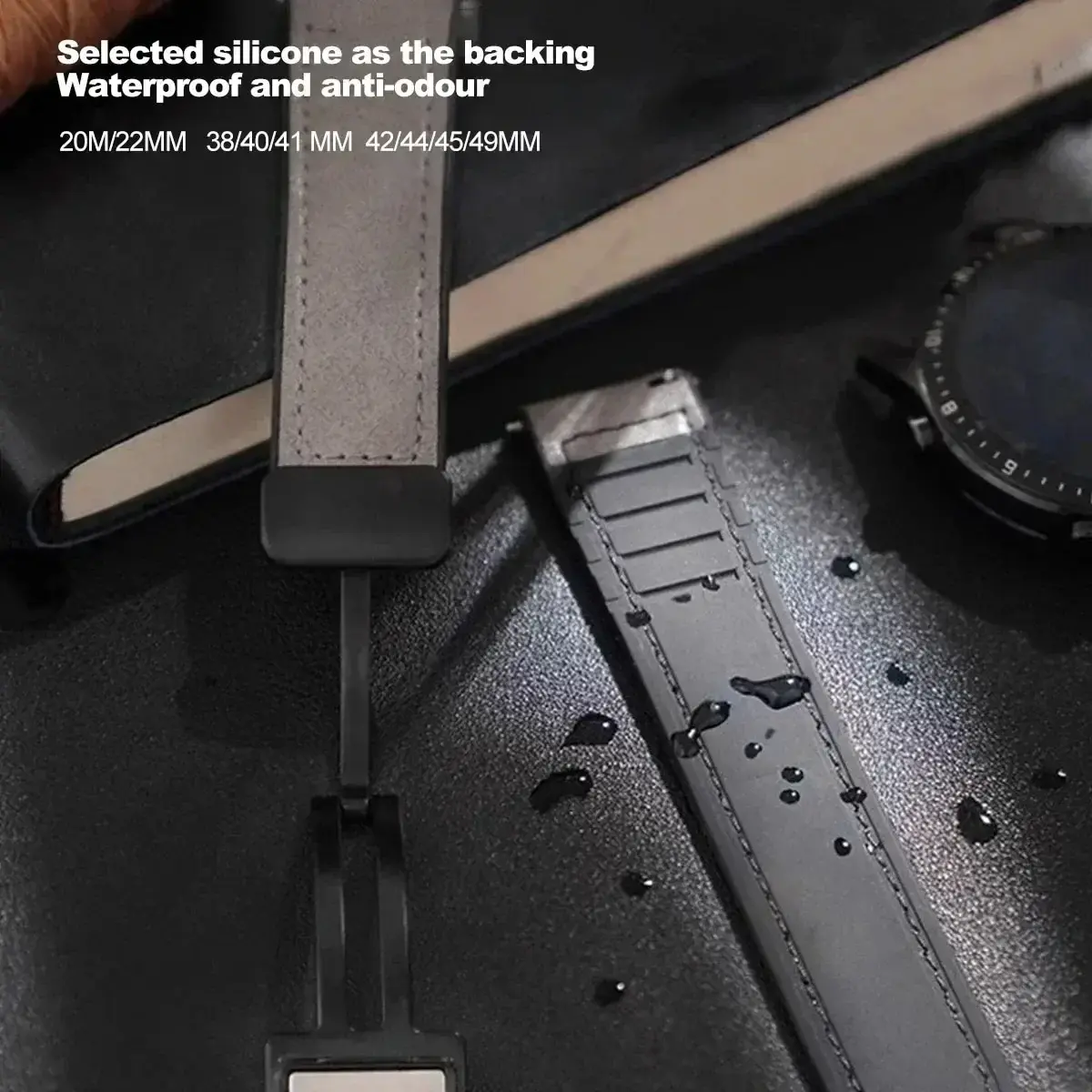 20MM Leather Strap For Omega X Swatch Joint MoonSwatch Planet Metal Magnetic Buckle For Swatch Watch Silicone Band Accessories