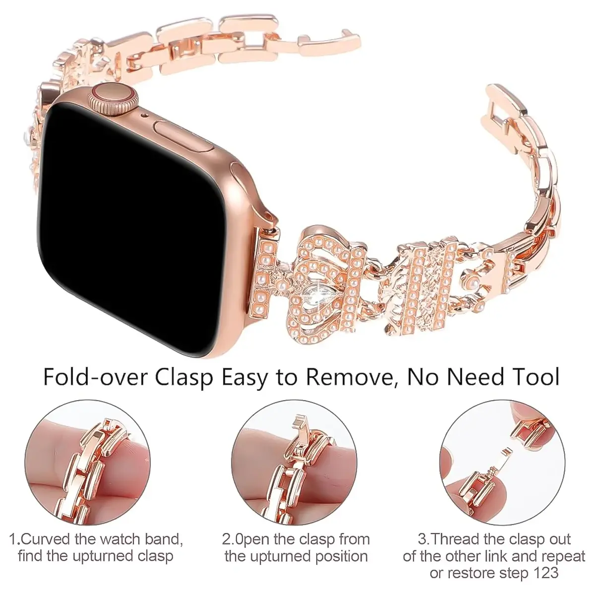 Diamond strap/Case for Apple Watch Strap 45mm 44mm 40mm 41mm Metal strap Cute and Fun case for iwatchx Series 987654SE
