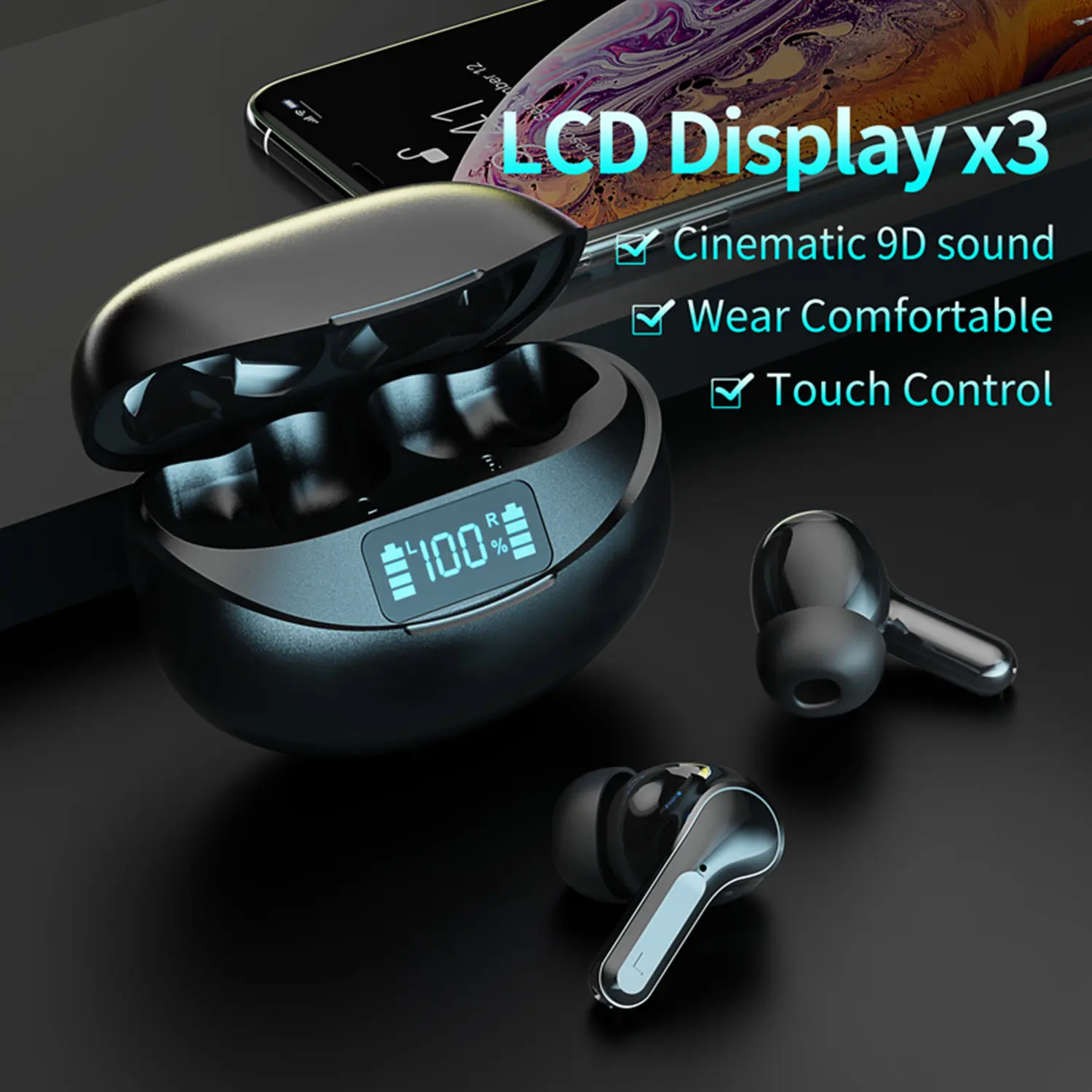 for Samsung Galaxy S23 Ultra S23 s24 Plus TWS Bluetooth Wireless Earphone 5.0 Touch Control Earbuds  Stereo Music Sports Headset