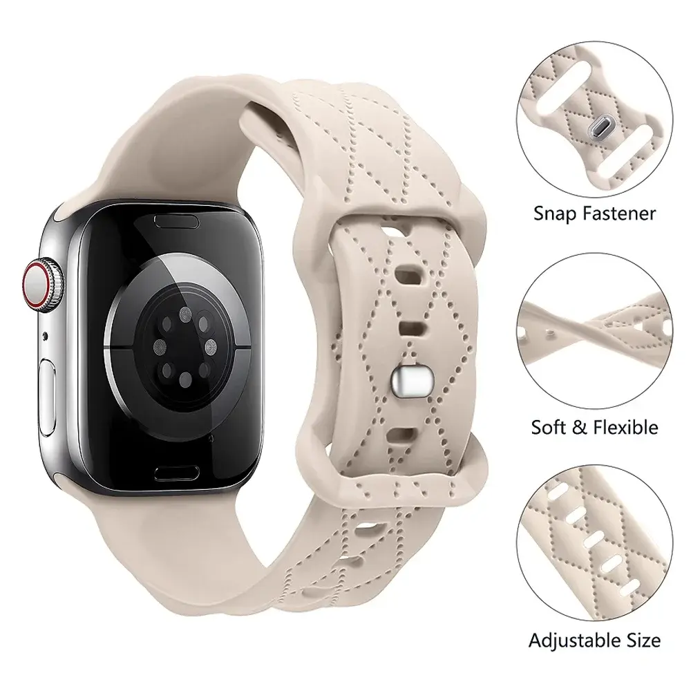 Silicone strap For Apple Watch Band 42mm 44mm 45mm 41mm 49mm 40mm braided bracelet correa iwatch Series 8 9 SE 7 6 5 4 3 Ultra