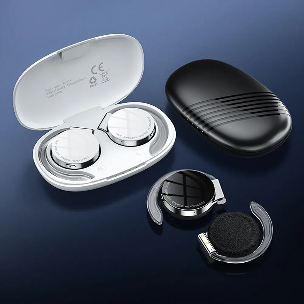 Bluetooth-compatible 5.2 Earphones True Wireless Headphones with Mic Button Control Noise Reduction Earhooks Waterproof Headset