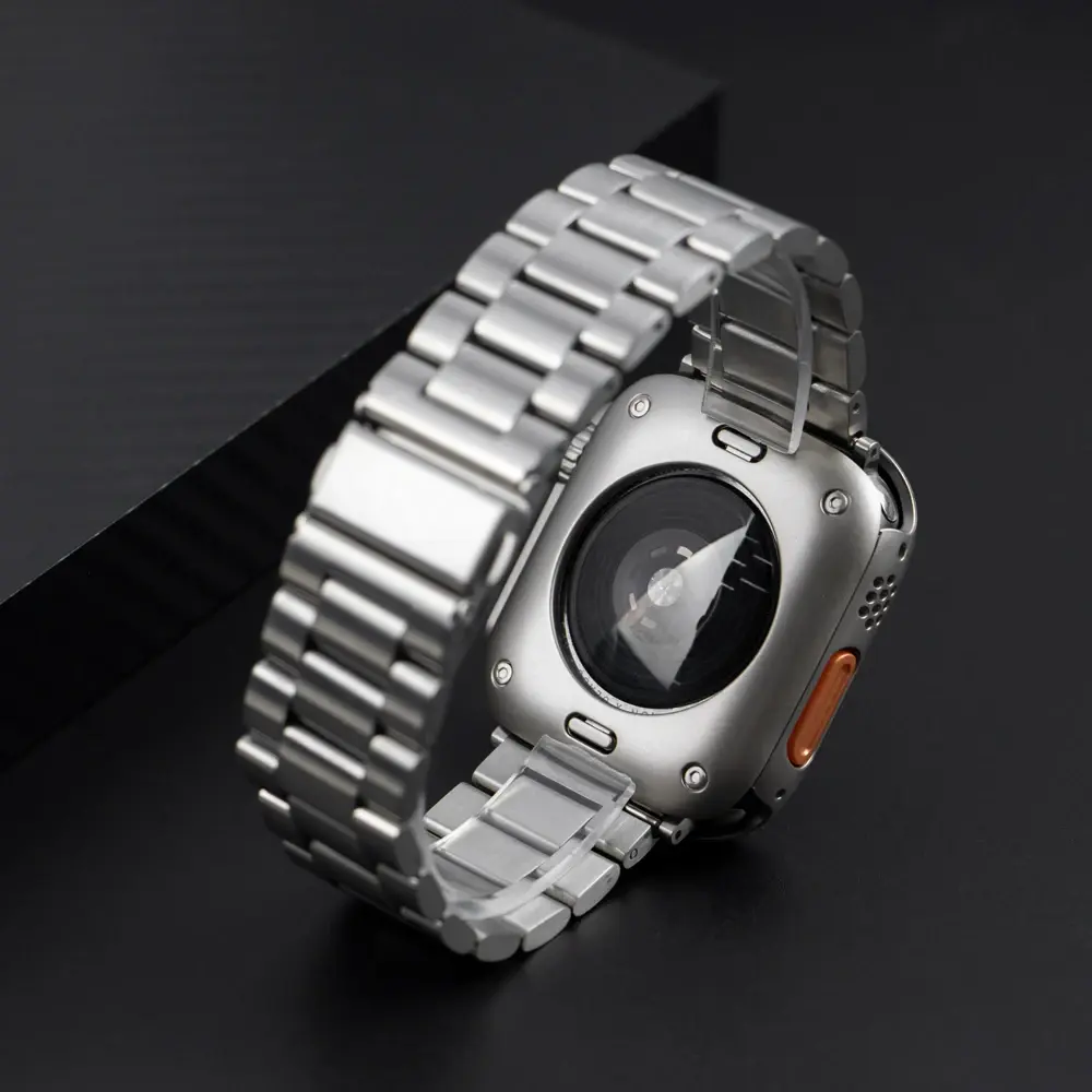 Change to Ultra Case+Band For Apple Watch 46mm 44mm 41 45mm Metal Stainless Steel strap for iWatch series Series 10 9 8 7 6 SE 5
