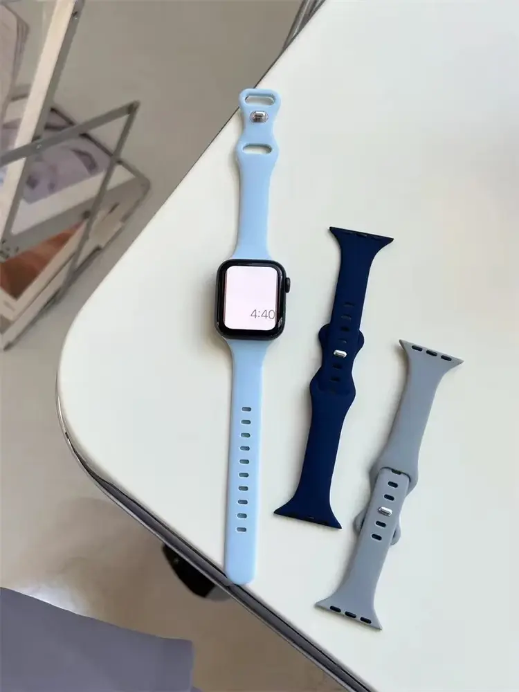 Slim strap for Apple watch band 46mm 40mm 44mm 42mm ultra 49mm Silicone bracelet correa iWatch series 10 9 6 5 4 3 7 8 45mm 41mm