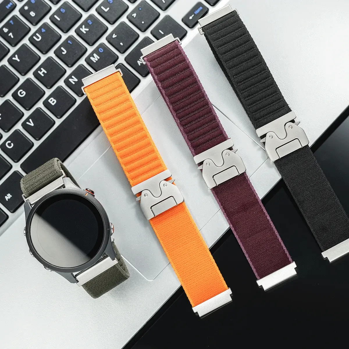 22mm Nylon Braided Elastic Band for Huawei Watch GT4 5 Pro 46mm Sport Strap for Huawei GT5 Amazfit Balance GTR 4/3 47mm Bracelet