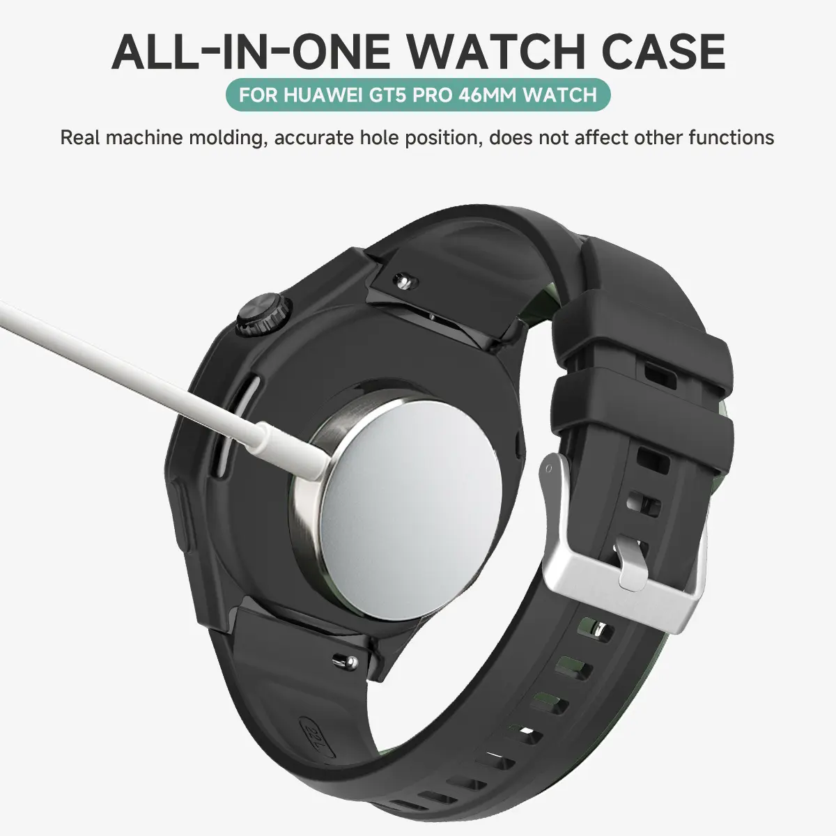 Silicone Case for Huawei Watch GT5 Pro 46MM Watchband Sport Bracelet Protective Cover for gt 5 Pro 46mm Watch Band Correa
