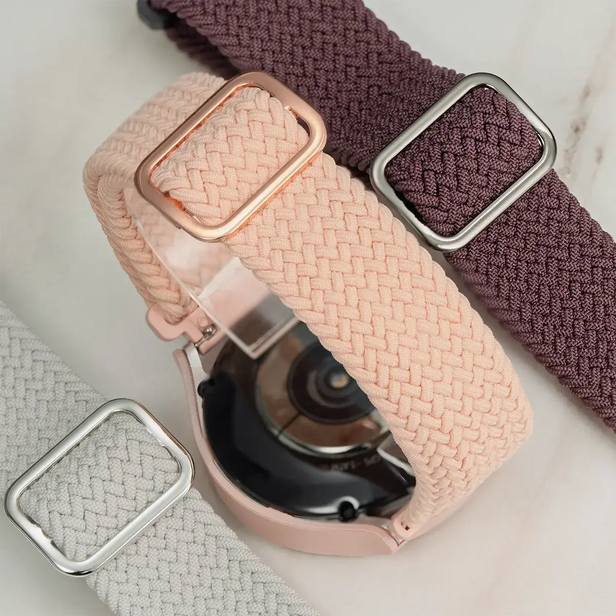 Nylon Band+Case for Samsung Galaxy Watch 7 6 5 4 40/44mm Strap Braided Bracelet PC Bumper Protector Cover SmartWatch Accessories