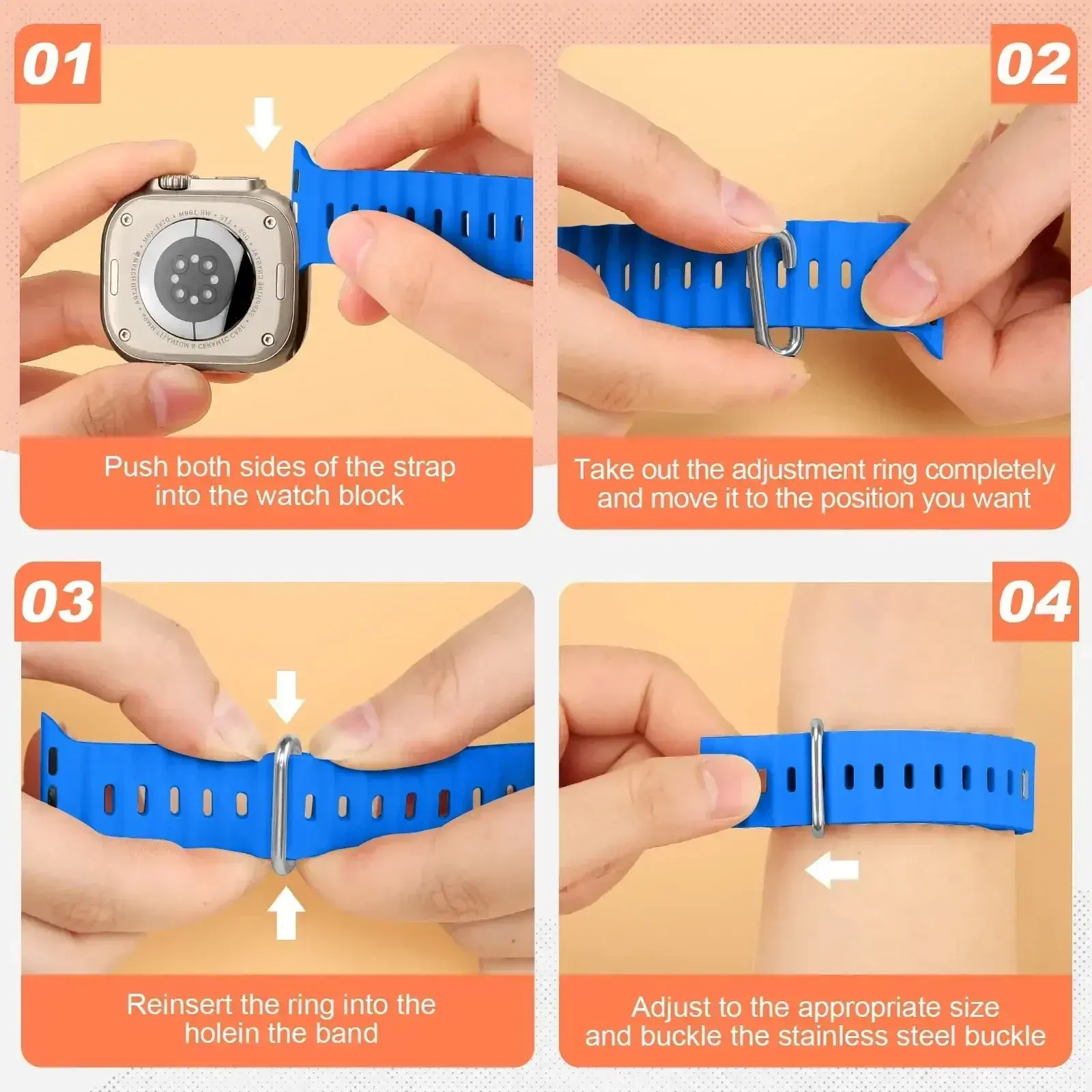 For Apple Watch Ultra 2 Band 49mm 45mm 44mm 42mm 38 40mm 41mm 44 Mm Silicone Bracelet IWatch Series 9 7 8 4 5 6 SE 2 Strap