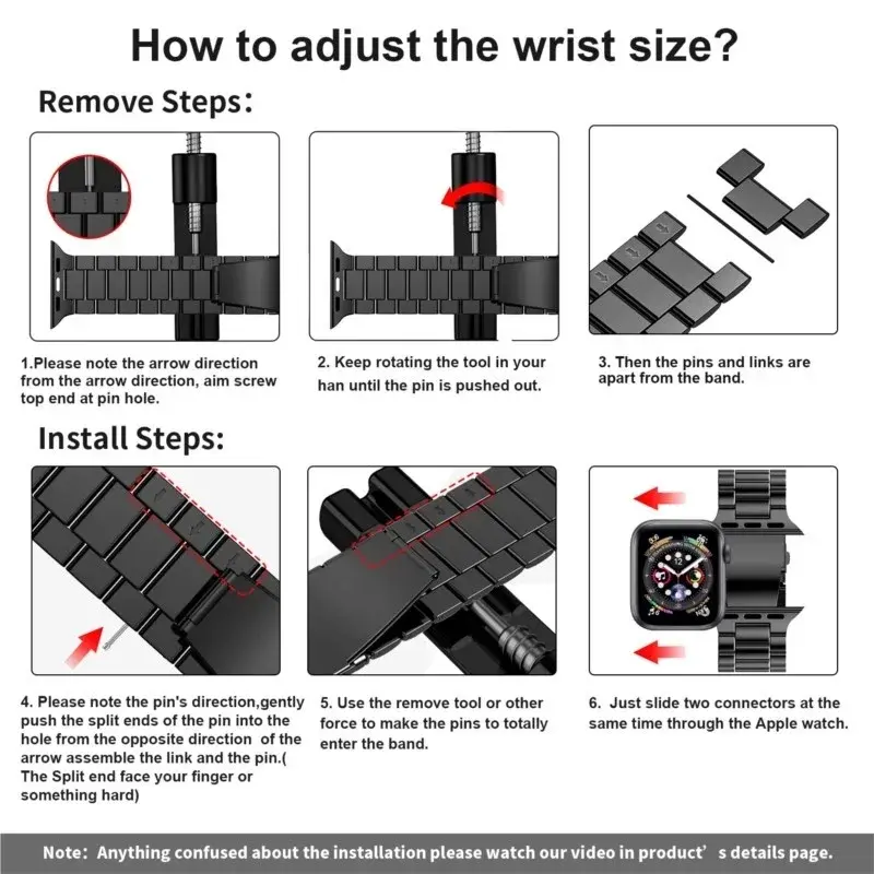 Stainless Steel Strap For Apple Watch Band Ultra 2 49mm 45mm 41mm 40 44mm Metal Belt Bracelet iWatch series 9 8 7 6 5 SE Correa