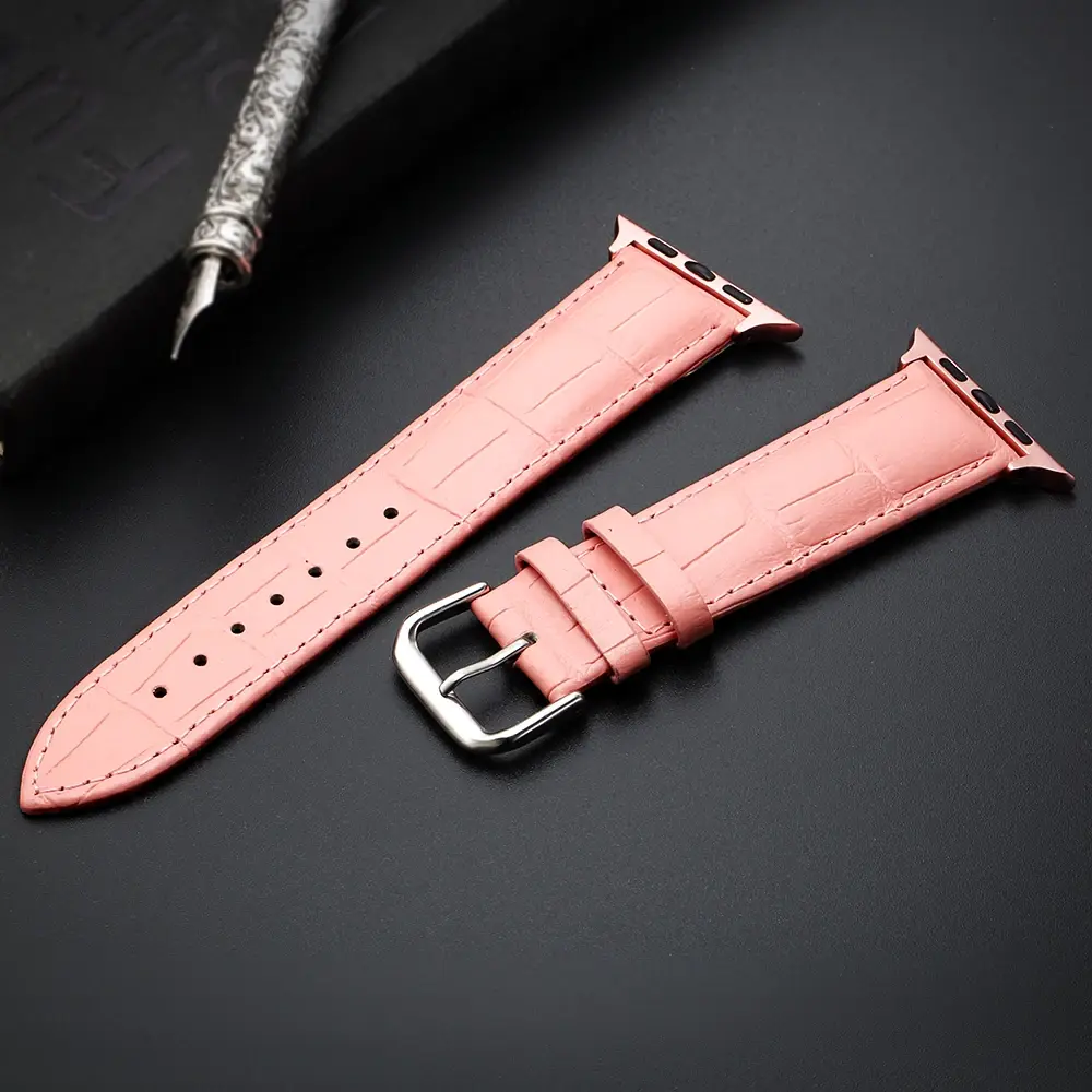 High Quality Leather Watchband For Apple Watches iWatch Series 10/8/7/SE/6/5/4/3/2 42mm 38 44 40mm Strap 45 46 41mm Brown/Black