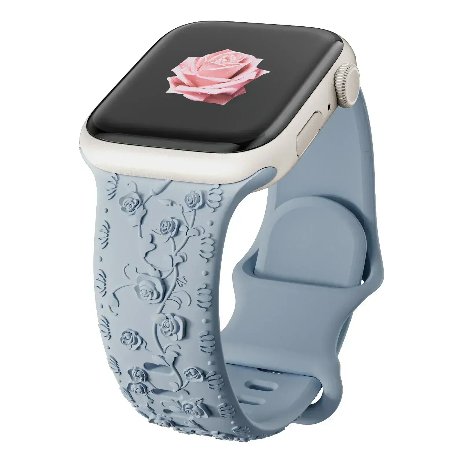 Strap for Apple watch band 45mm 44 42mm 40 41mm 49mm 38mm Floral Engraved bracelet correa iWatch Series 10 9 8 7 6 SE ultra 5 4