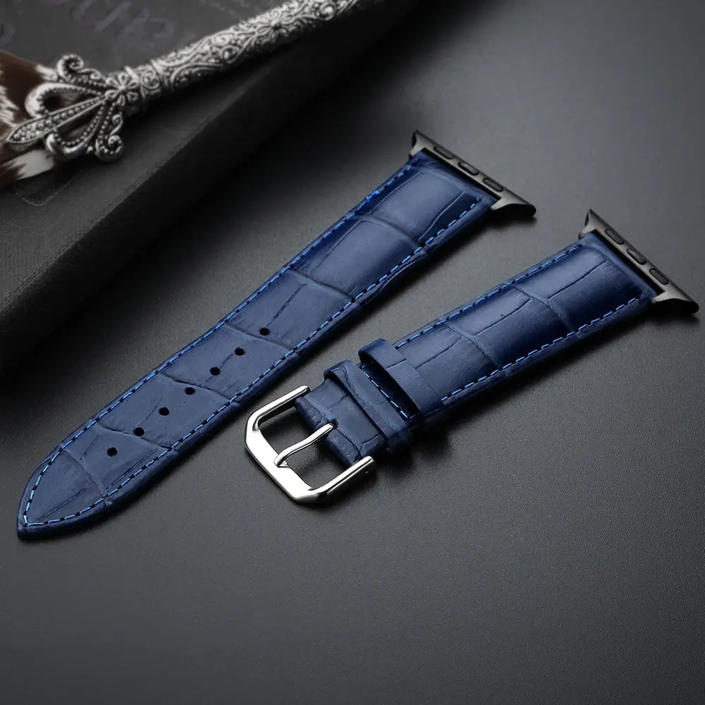 High Quality Leather Watchband For Apple Watches iWatch Series 10/8/7/SE/6/5/4/3/2 42mm 38 44 40mm Strap 45 46 41mm Brown/Black
