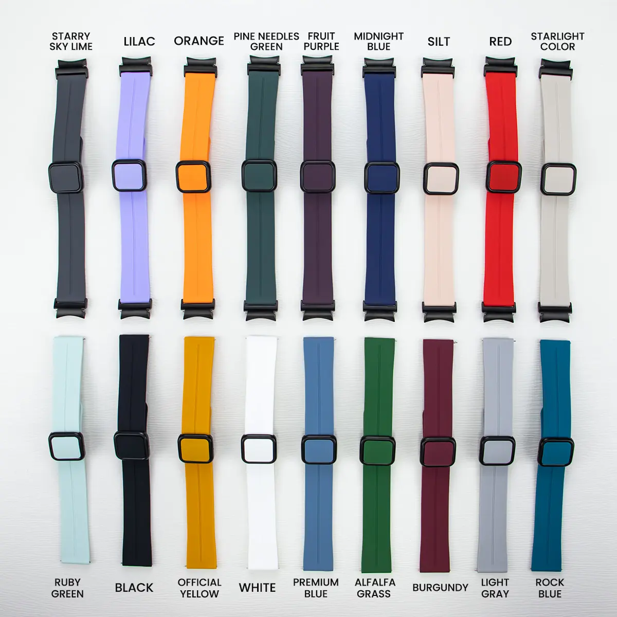 Magnetic Silicone Strap for Samsung Galaxy Watch6 Classic 47mm 43mm 6/5/4 40mm 44mm Quick Fit No Gaps Sports 20mm Band 5Pro 45mm