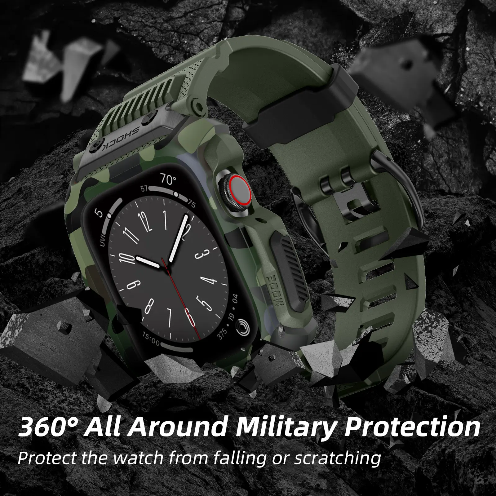 Sport Case+Strap for Apple Watch Band 8 7 45mm Waterproof Drop-Resistant iwatch series 6 SE 5 4 3 2 44mm 42mm Mod Kit correa