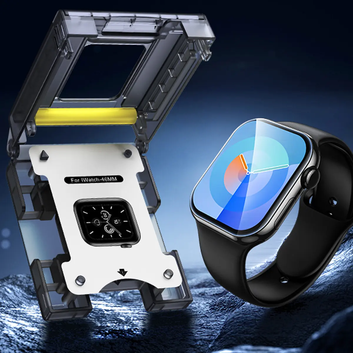 Screen Protector Kit Watch Film Artifact Dust-Free Magic Box For Apple Watch 44 45 40 41mm S10 42mm 46mm Anti-Dust Prevention