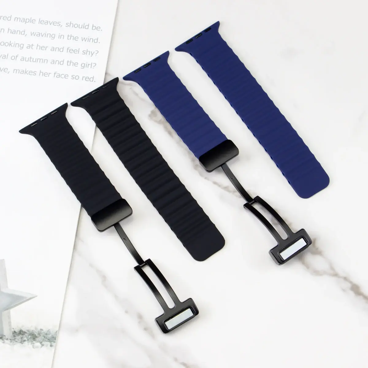 Magnetic Buckle Strap For Apple Watch Band Ultra 2 49mm 45 44mm 40mm 41mm 38 42mm Silicone Bracelet iWatch Series 7 6 3 se 8 9