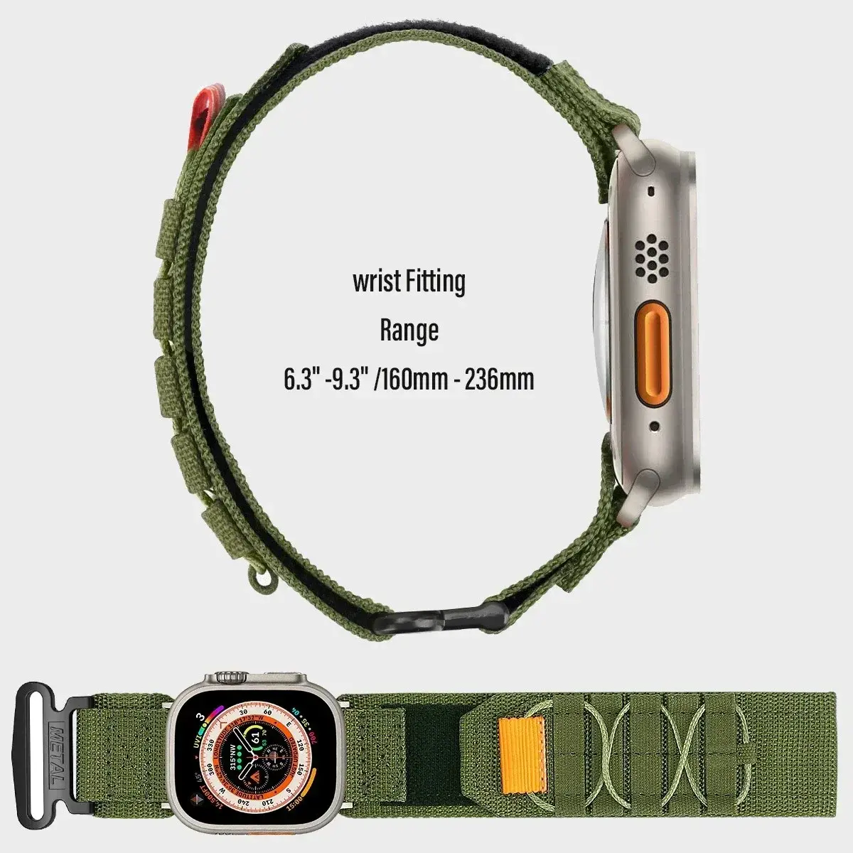 Strap for Apple Watch Ultra 2 Series 10 9 8 7 6 SE 5 4 Nylon Tactical Sports band for iwatch 46 49 45 44 42mm 40 41 38 Bracelet