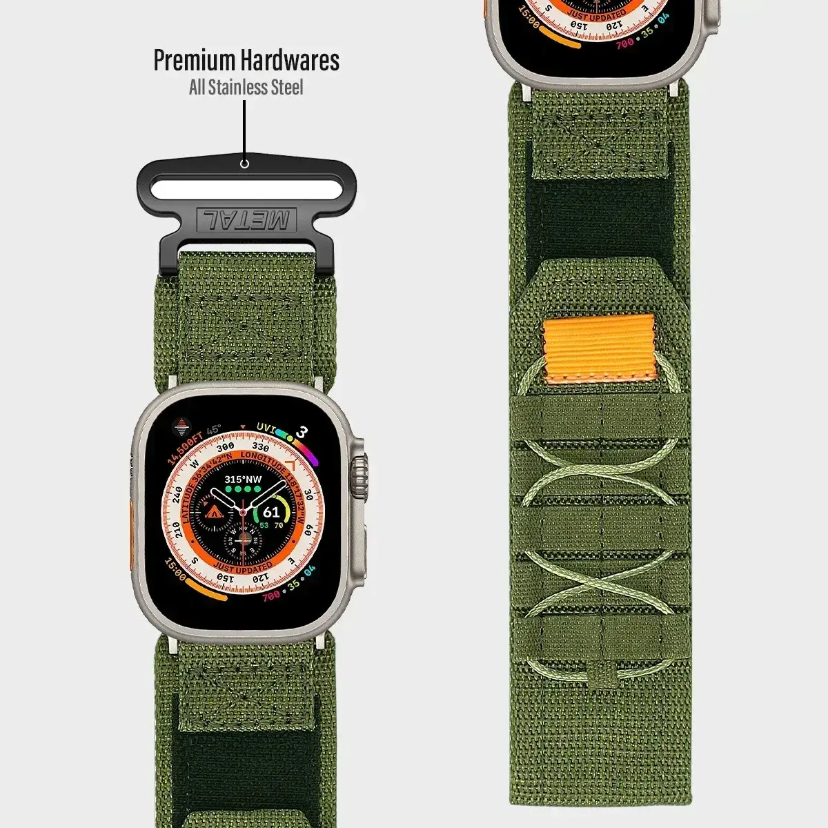 Strap for Apple Watch Ultra 2 Series 10 9 8 7 6 SE 5 4 Nylon Tactical Sports band for iwatch 46 49 45 44 42mm 40 41 38 Bracelet