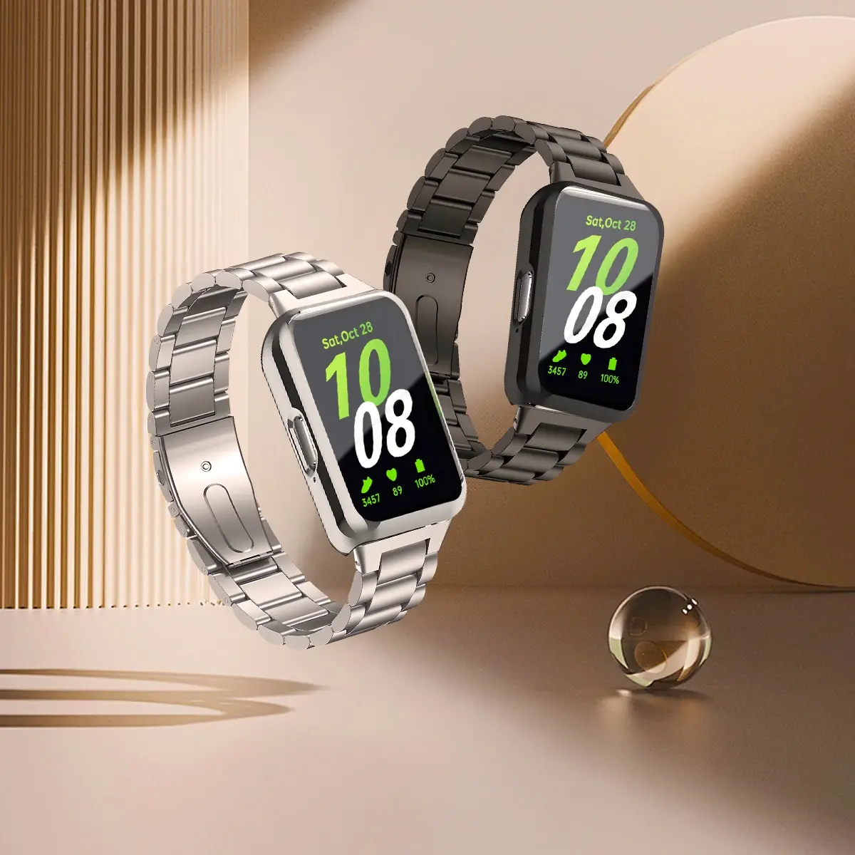 Case+Stainless Steel Strap For Samsung Galaxy Fit 3 Full Protective Screen Case For Samsung Galaxy Fit 3 Metal Band Accessories