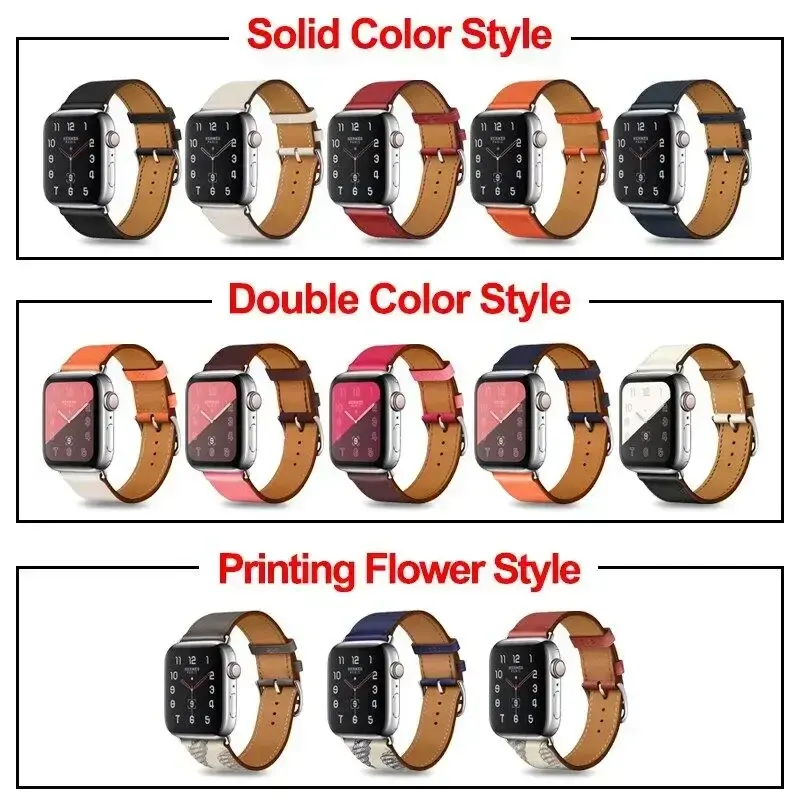Leather Watch Band for Apple Watch Ultra 2 Strap Series 9 8 7 6 SE 5 4 for Iwatch 42mm for IWatch Band 44mm 40 41 45 49mm Correa