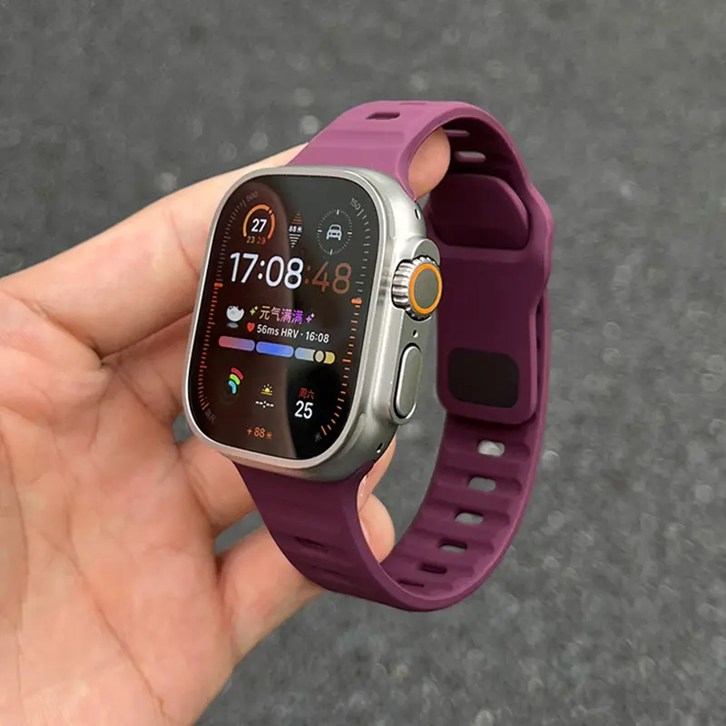 Silicone Band For Apple Watch series 10 46mm 42mm strap 44mm 45mm 40mm 41mm sport bracelet iwatch 8 7 6 5 4 3 SE 9 Ultra 2 49mm