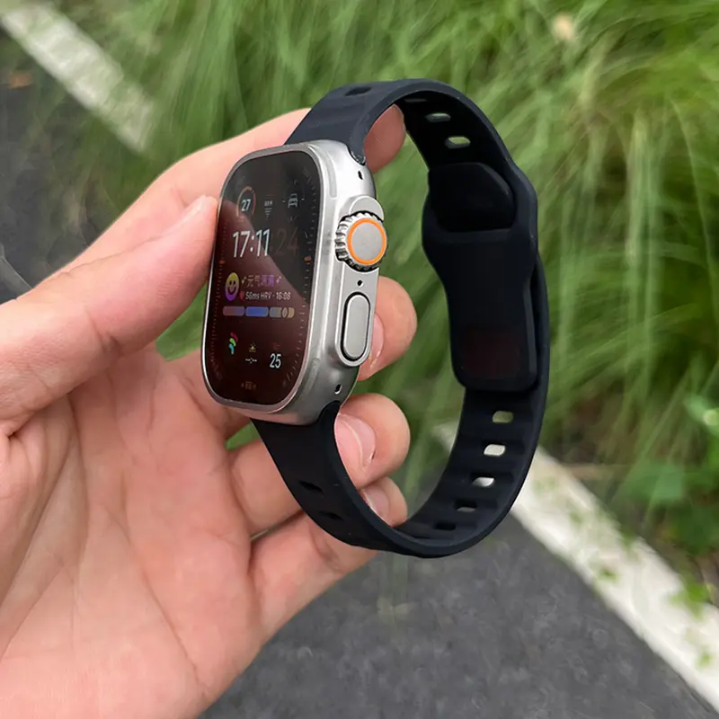 Silicone Band For Apple Watch series 10 46mm 42mm strap 44mm 45mm 40mm 41mm sport bracelet iwatch 8 7 6 5 4 3 SE 9 Ultra 2 49mm