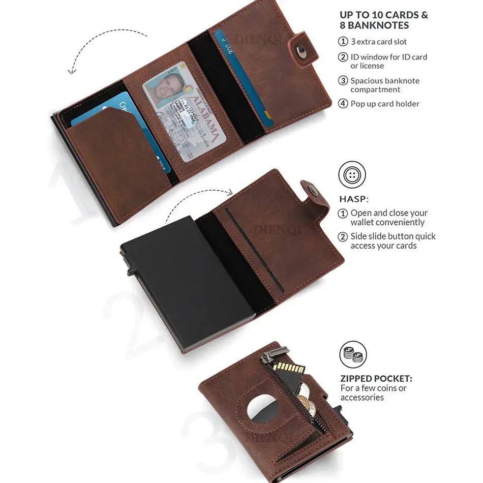 New Anti Theft Credit Card Holder Airatg Wallet Bank Cardholder Case Rfid Minimalist Wallets for Airtag Air Tag Tracker Choice