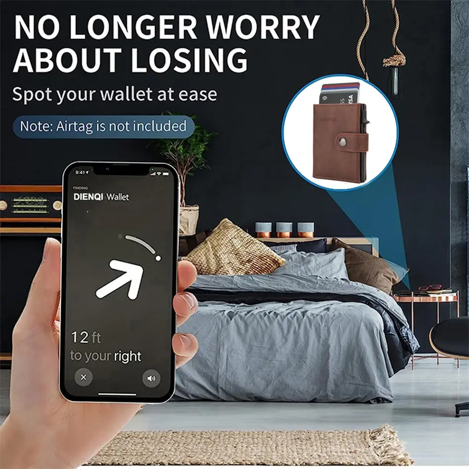 New Anti Theft Credit Card Holder Airatg Wallet Bank Cardholder Case Rfid Minimalist Wallets for Airtag Air Tag Tracker Choice