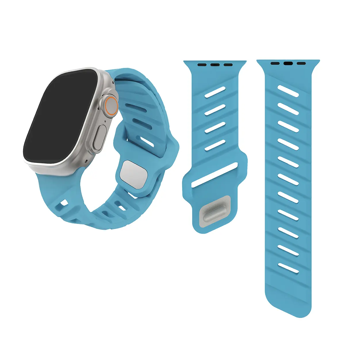 silicone strap for apple watch ultra 49mm 10 9 8 7 6 5 4 se 3 2 1 Diagonal band for iwatch 42 44 45 46mm breathable bracelet