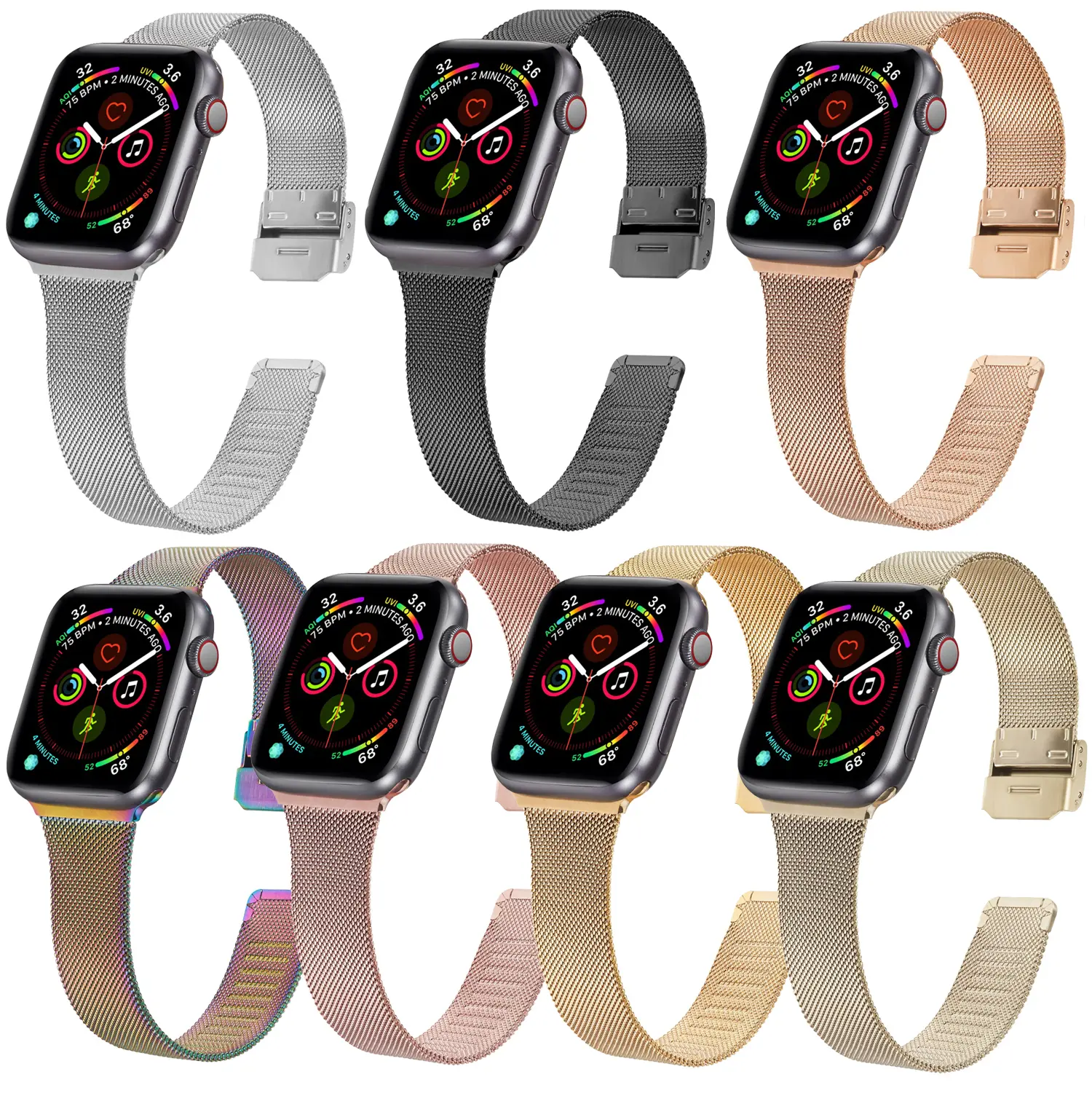 Milanese Strap for Apple Watch 44mm 40mm 45mm 41mm 42mm 38mm 49mm Metal Bracelet iWatch Series Ultra 8 7 6 5 4 3 SE 44 45mm band