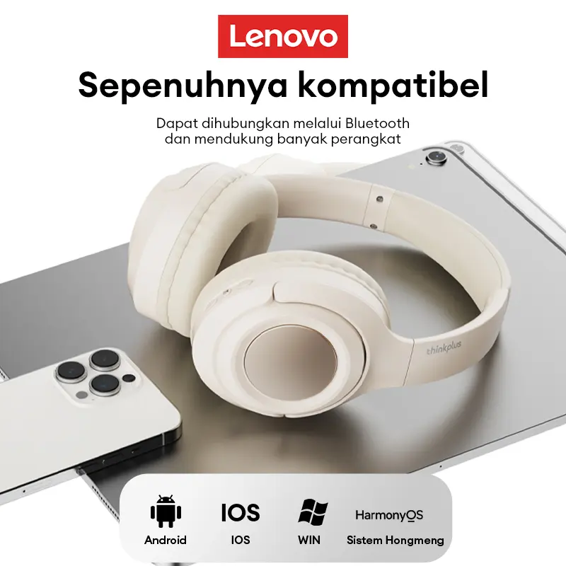 Chioce Lenovo TH54 Wireless Bluetooth 5.4 Headphones Over Ear Gaming Earbuds With Mic Hd Calling Active Noise Reduction Headset