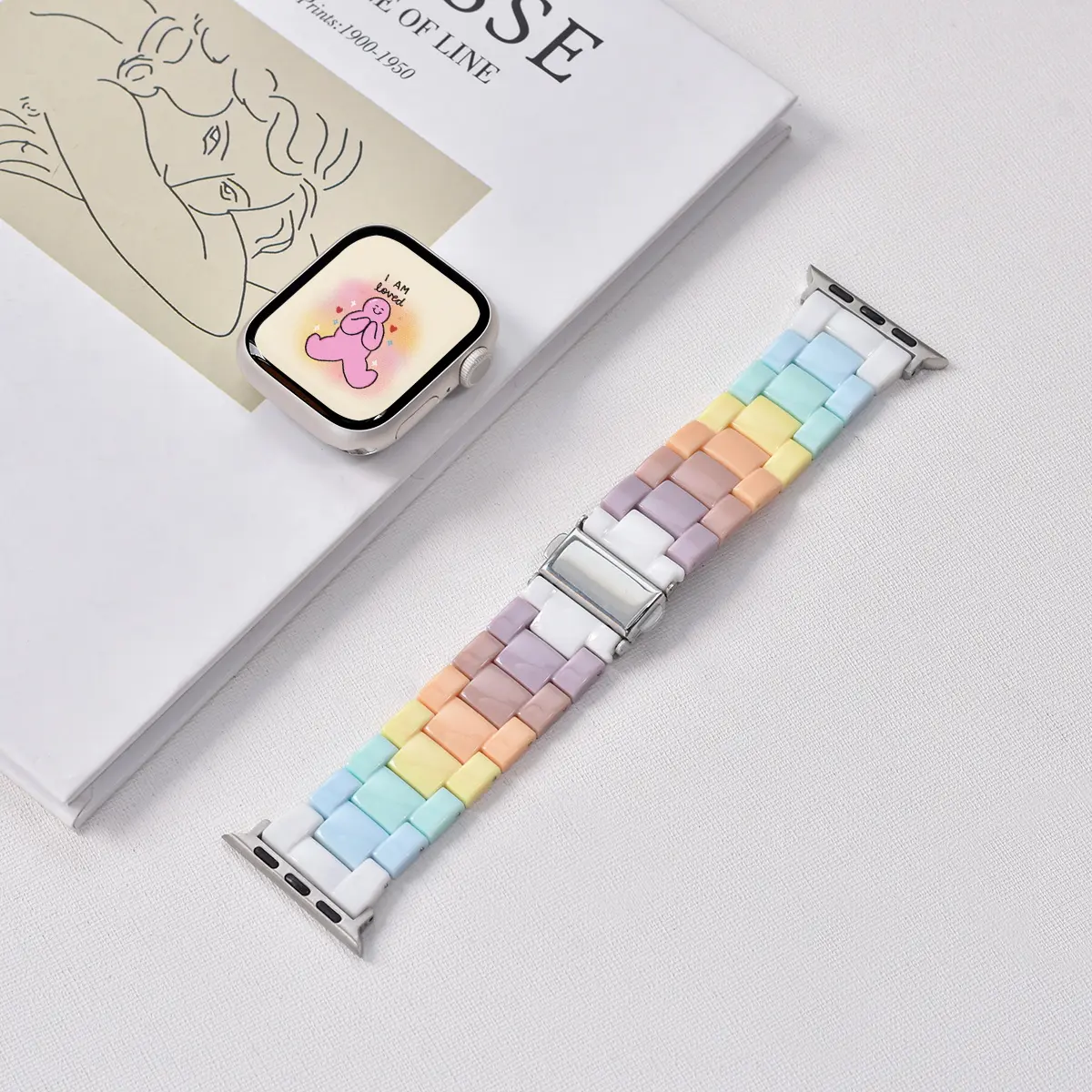 Candy Strap for Apple Watch Band 46mm 44mm 40mm 41mm 45mm 42mm Adjustable Bracelet For Iwatch Series 10/9/8/7/SE/6/Ultra 2 49mm