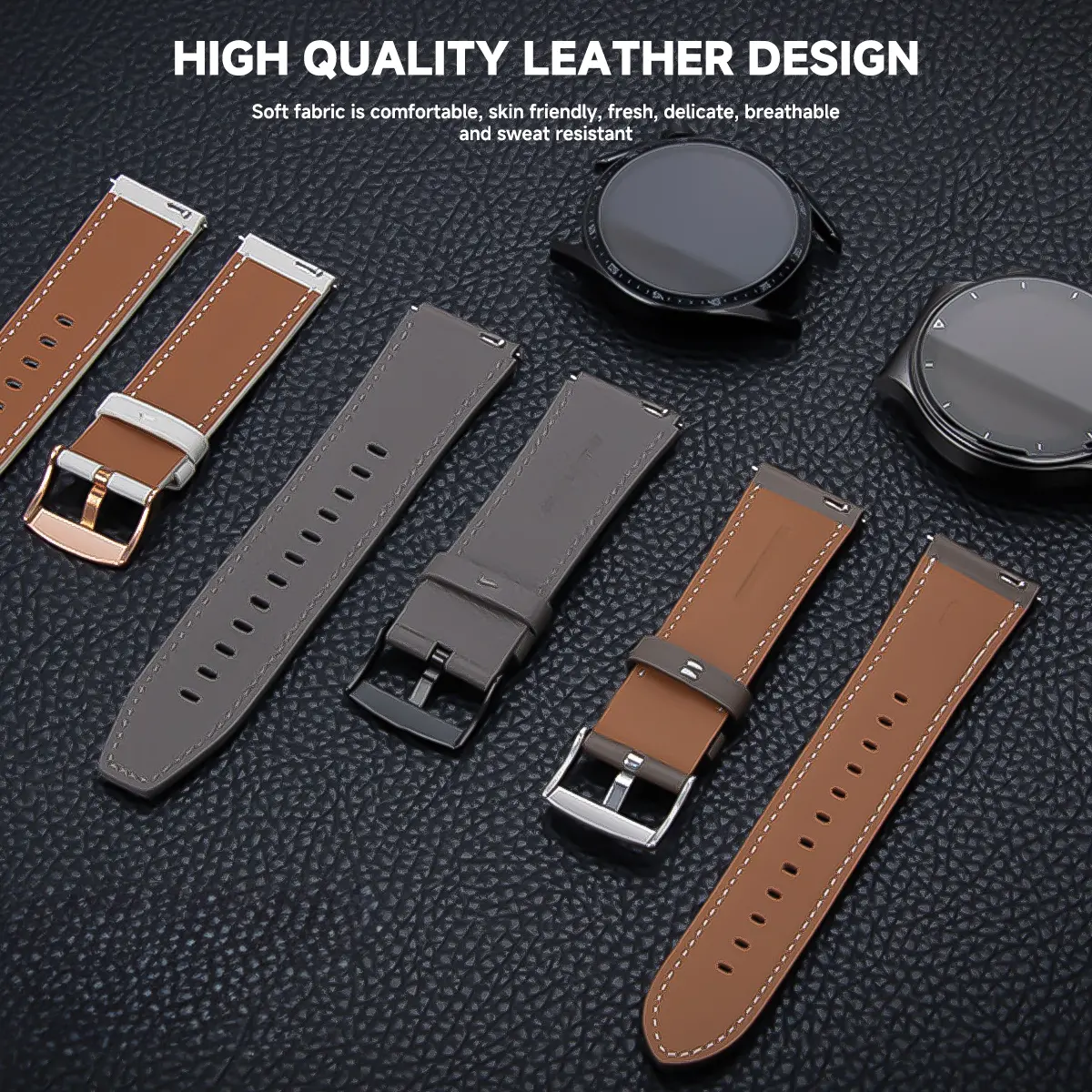 High Quality Microfiber Leather Strap for Huawei GT4 Leather Design Watch Band Bracelet for Huawei GT 4 Watch Strap GT 20MM 22MM