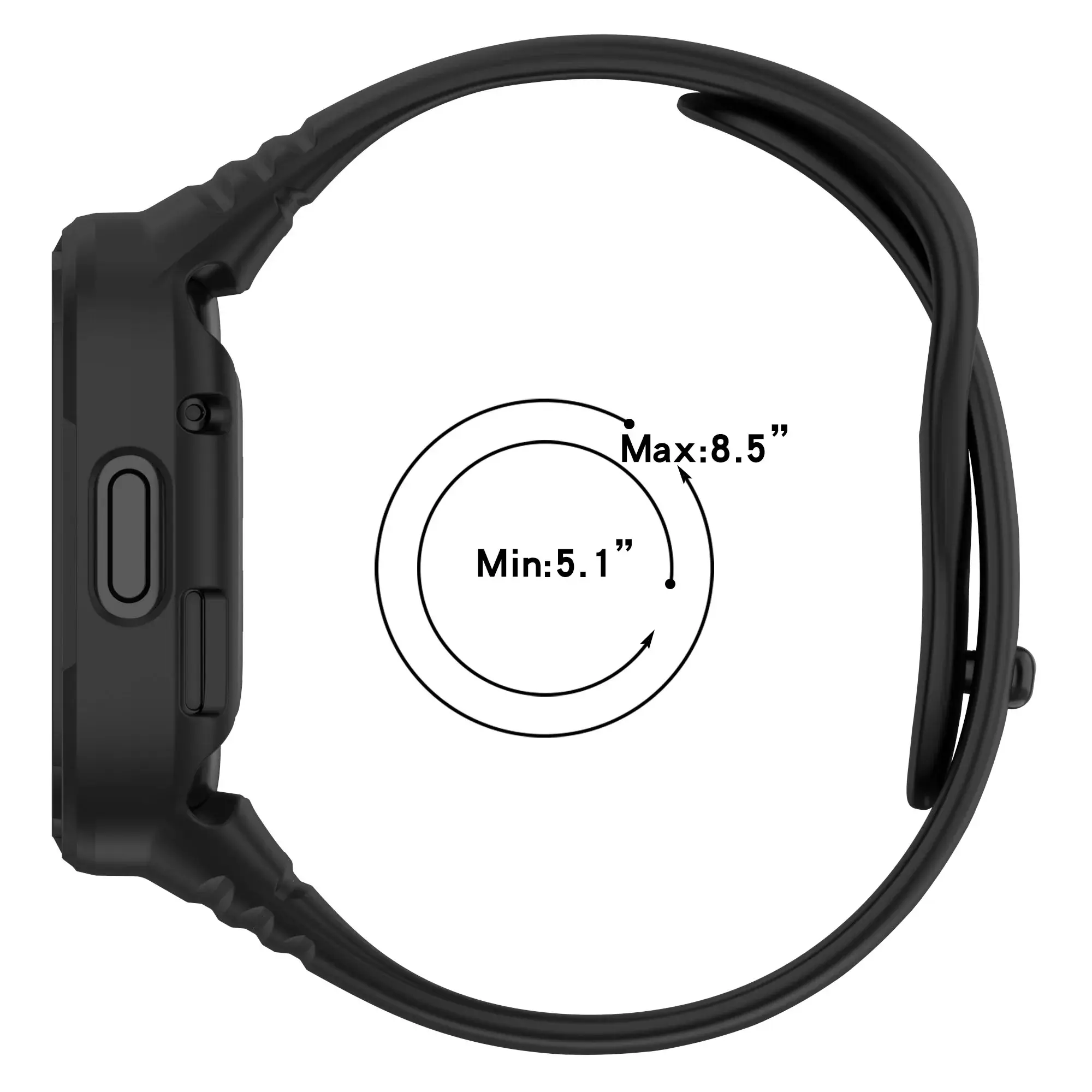 Silicone Strap with Case for Redmi Watch 3 / Redmi Watch 3 Active Strap Replacement Bracelet Protective Shell Cover